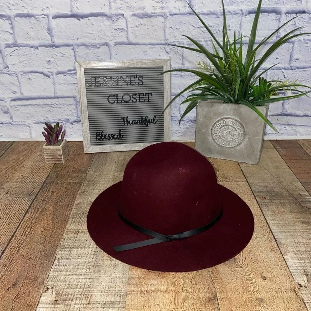 Burgundy maroon banana republic wool hat